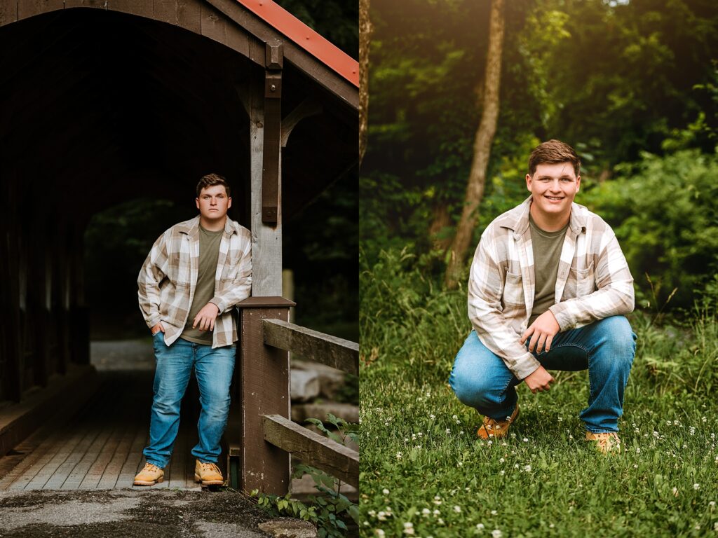 covered bridge senior photography