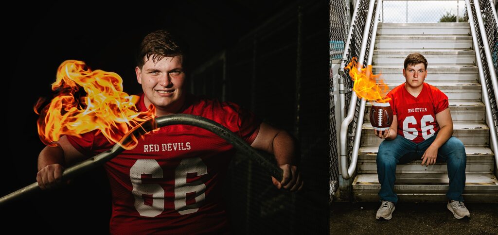 fire sports senior photos
